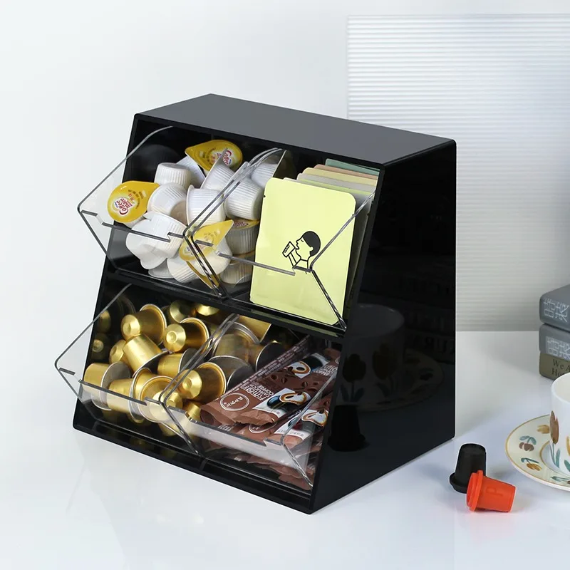 Coffee capsule storage rack acrylic tea bag instant coffee significant other desktop tea room matching storage rack