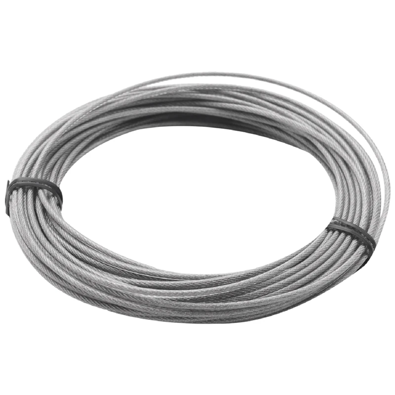 56 Pcs Garden Wire Cable Railing Wire Fence Roll Kits 15M PVC Coated Heavy Duty Stainless Steel Wire Rope Cable