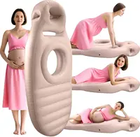 Almohada de maternidad inflable con orificio para el ombligo, colchón de maternidad de cuerpo completo, puede aliviar el dolor de espalda y cadera para mujeres embarazadas, almohada de maternidad ajustable