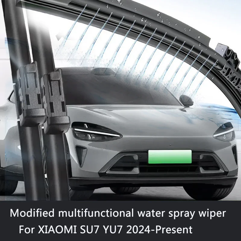 Car Modify Wet Arm Cleaning Wiper For XIAOMI SU7 YU7 2024-Present Auto Front Windshield Water Spray Wiper Blades Accessories