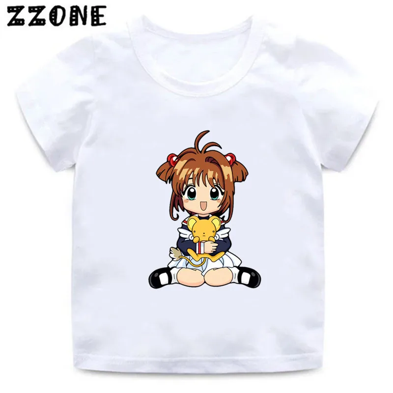 Anime Sakura Card Captor Cerberus Print Cartoon Kids T-Shirts Cute Girls Clothes Baby Boys T shirt Summer Children Tops,ooo5476