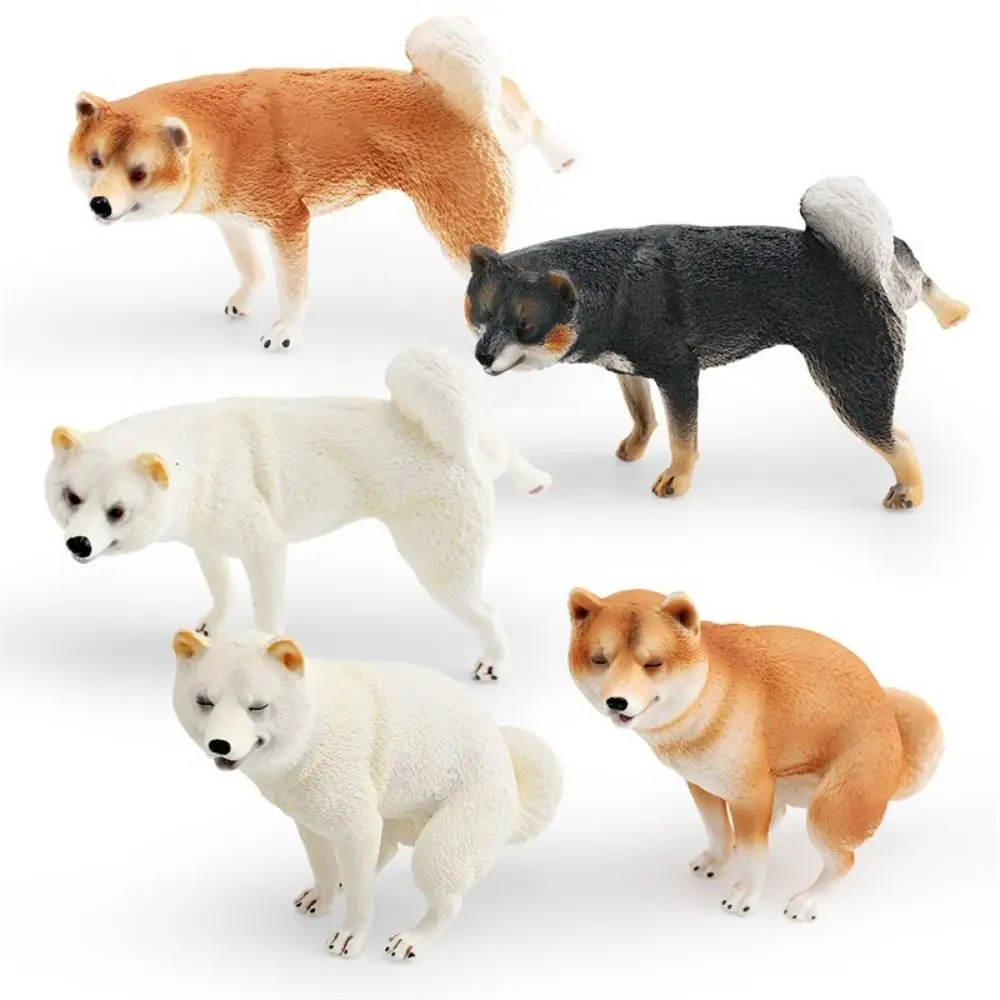 Figurita realista de Shiba Inu, simulación de perro en miniatura, modelo Animal, adornos de Pug, colección de figuras japonesas Shiba Inu