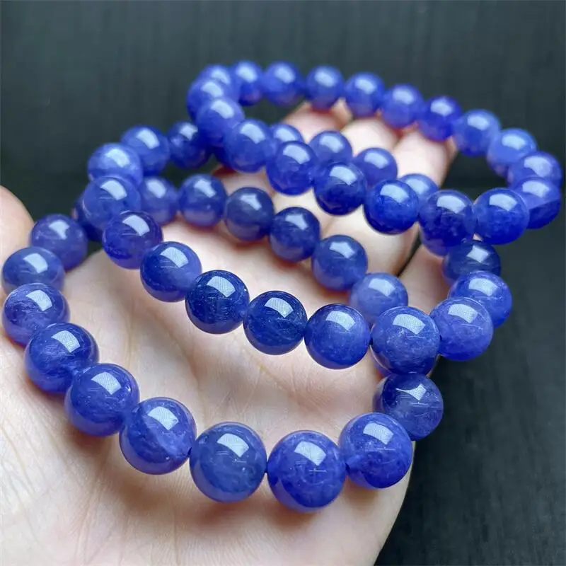 10MM Natural Tanzanite Bracelet Women Fashion Sweet Reiki Healing Fengshui Energy Strand Girls Jewelry 1PCS