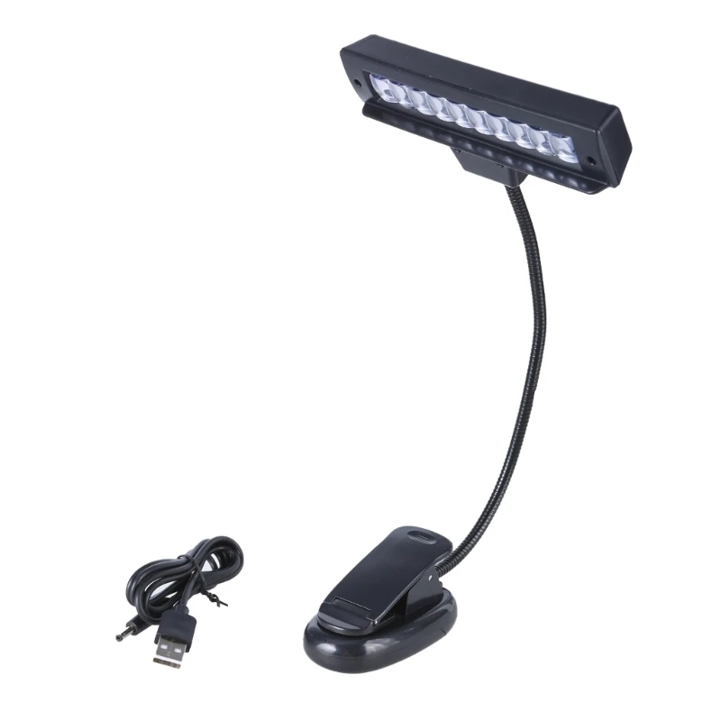 

Easy to Attach 10LED Clip Lamp USB Rechargeable Reading Light for Various Use