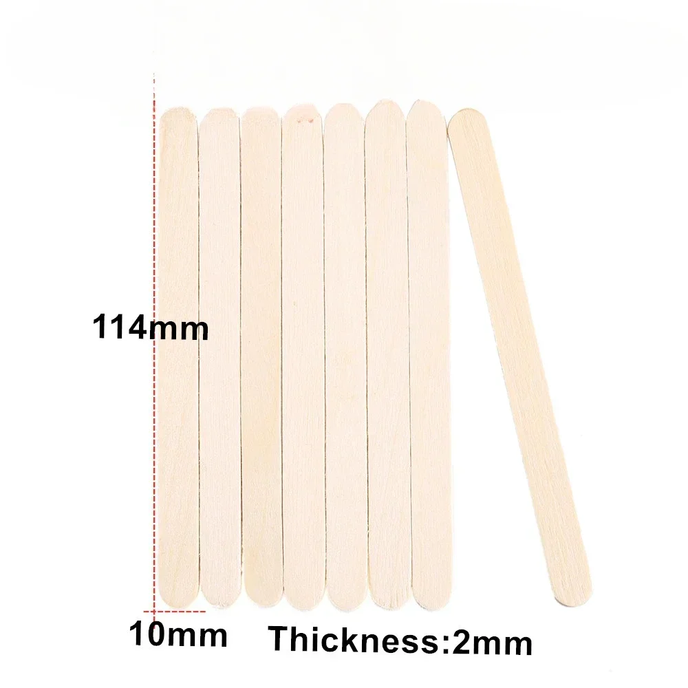 50/100/150Pcs Ice Cream Popsicle Sticks Natural Wooden Sticks Ice Cream Spoon Hand Crafts Art Ice Cream Lolly Cake Tools