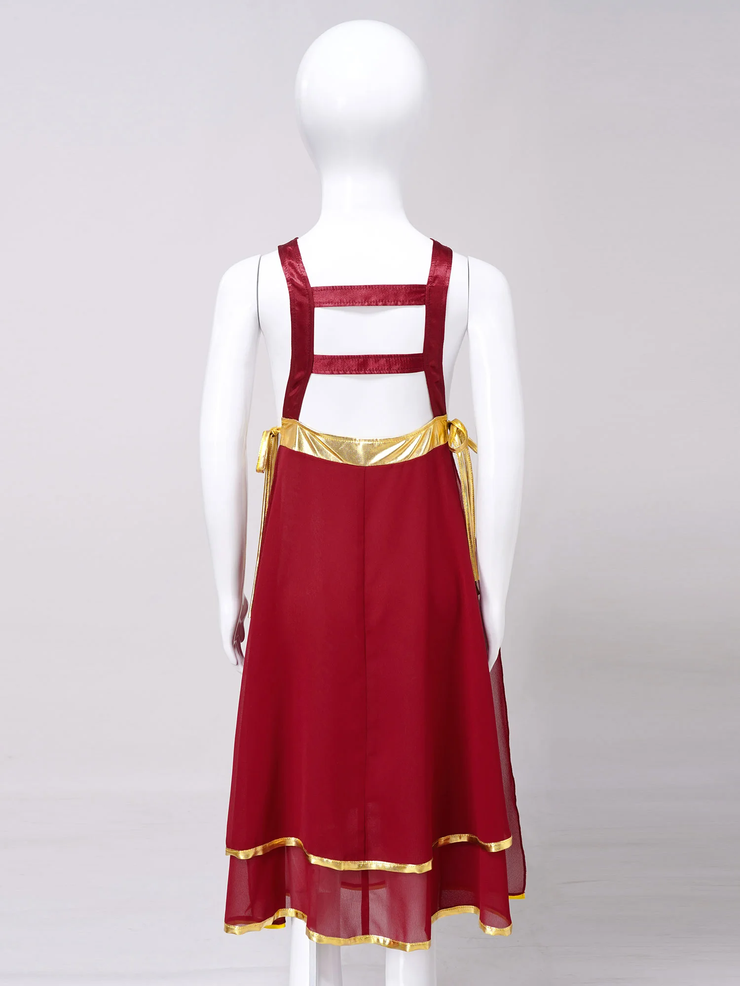 Vestido túnica de dança lírica para meninas adolescentes, lados sem mangas, veste com cordões, vestido de igreja, adoração do batismo, louvor litúrgico, traje moderno