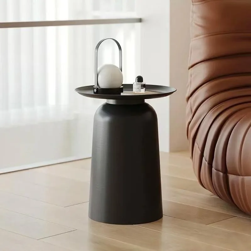 

Bedside table Nordic small round light luxury coffee table side table, high-end home bedroom storage rack