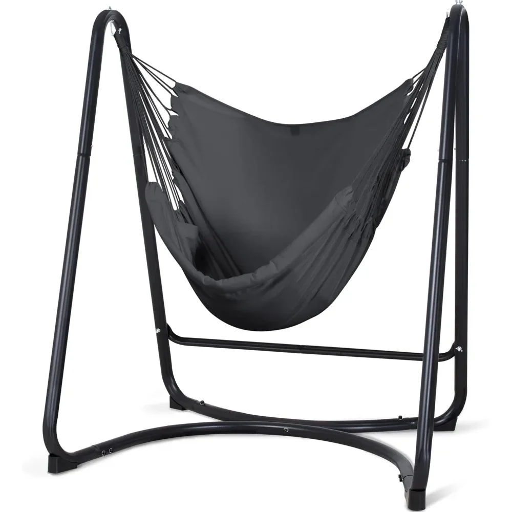 

Patio Swing Chair with Stand, Heavy Duty Hanging Chair with Stand for Bedroom, 330 lbs Capacity,