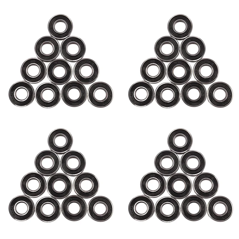 HLZS-6001RS Deep Groove Ball Bearing 28 X 12 X 8 Mm 40 Pieces, Silver & Black