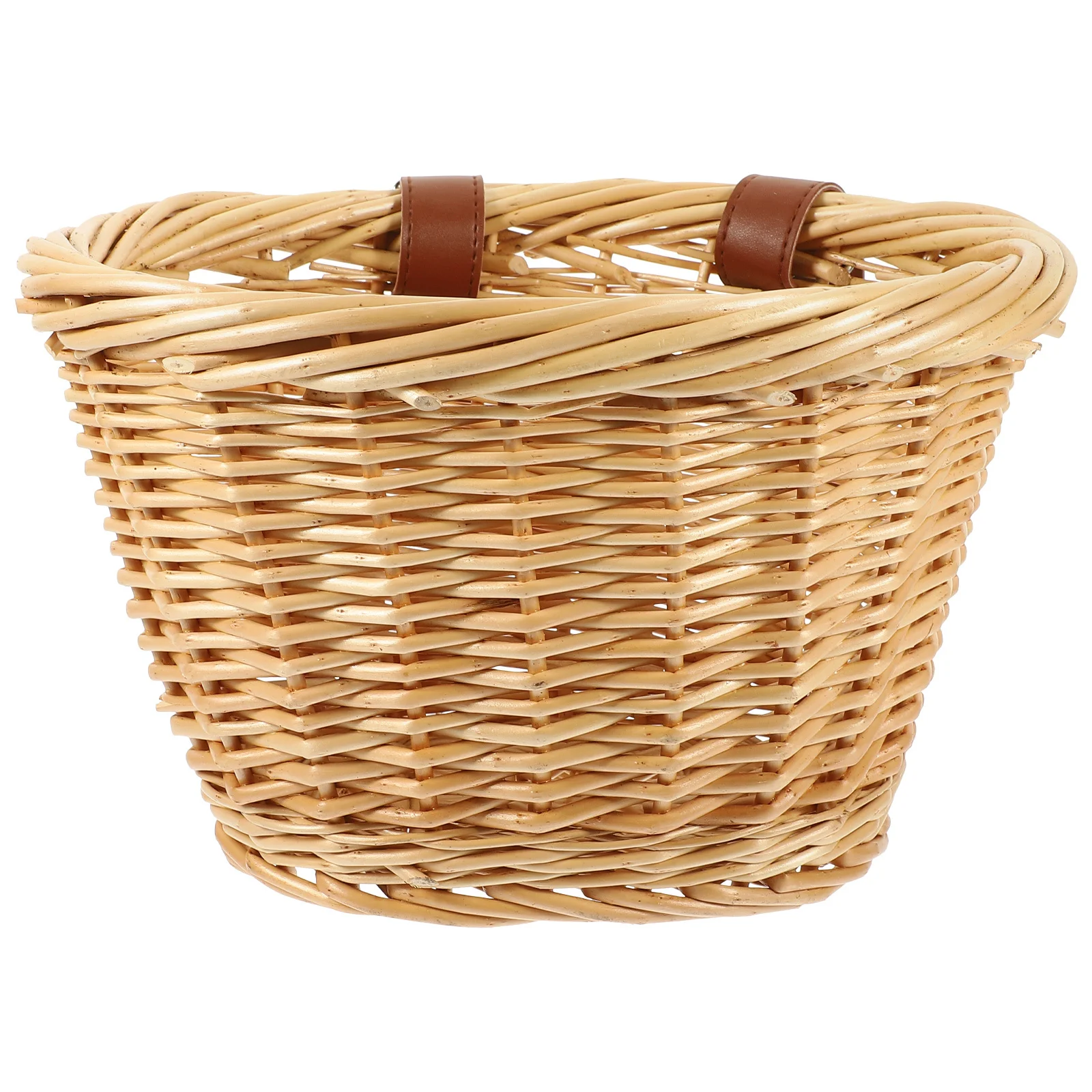 

Premium Willow Front Bicycle Basket Oval Rattan Wicker Scratch Water Resistant Large Capacity Heavy Duty for Food