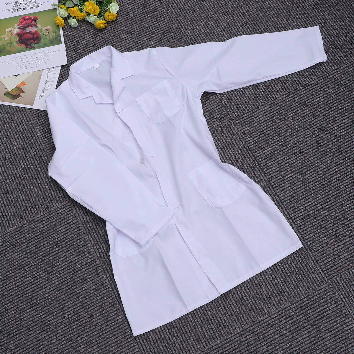 

1pc Kids Lab Gown Children White Coats For Cosplay Performance Photography Cotton Material Fit For Boys Girls S M L Xl