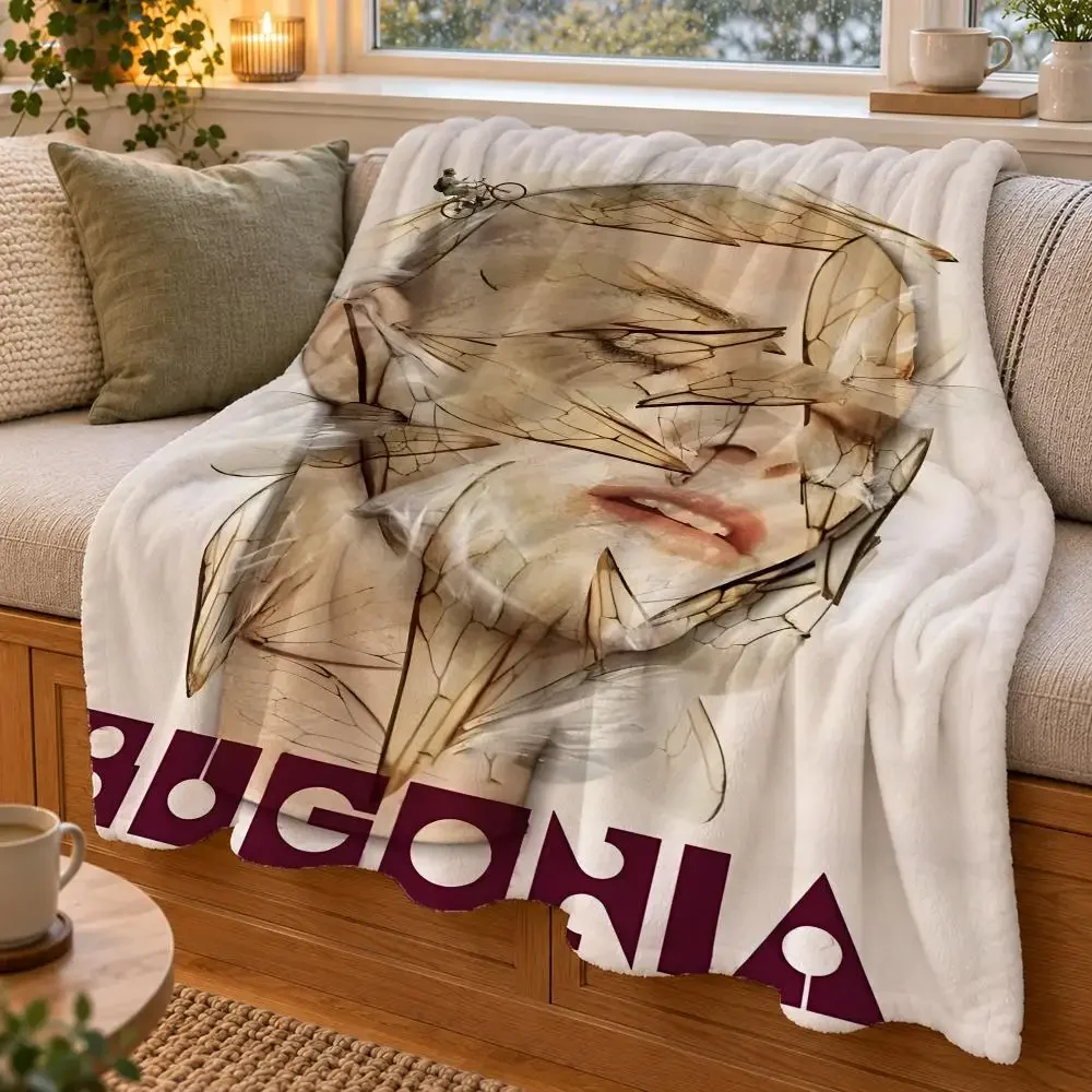 Bugonia Throw Double Sided Flannel Throw Blanket Soft Warm Washable Home Decor