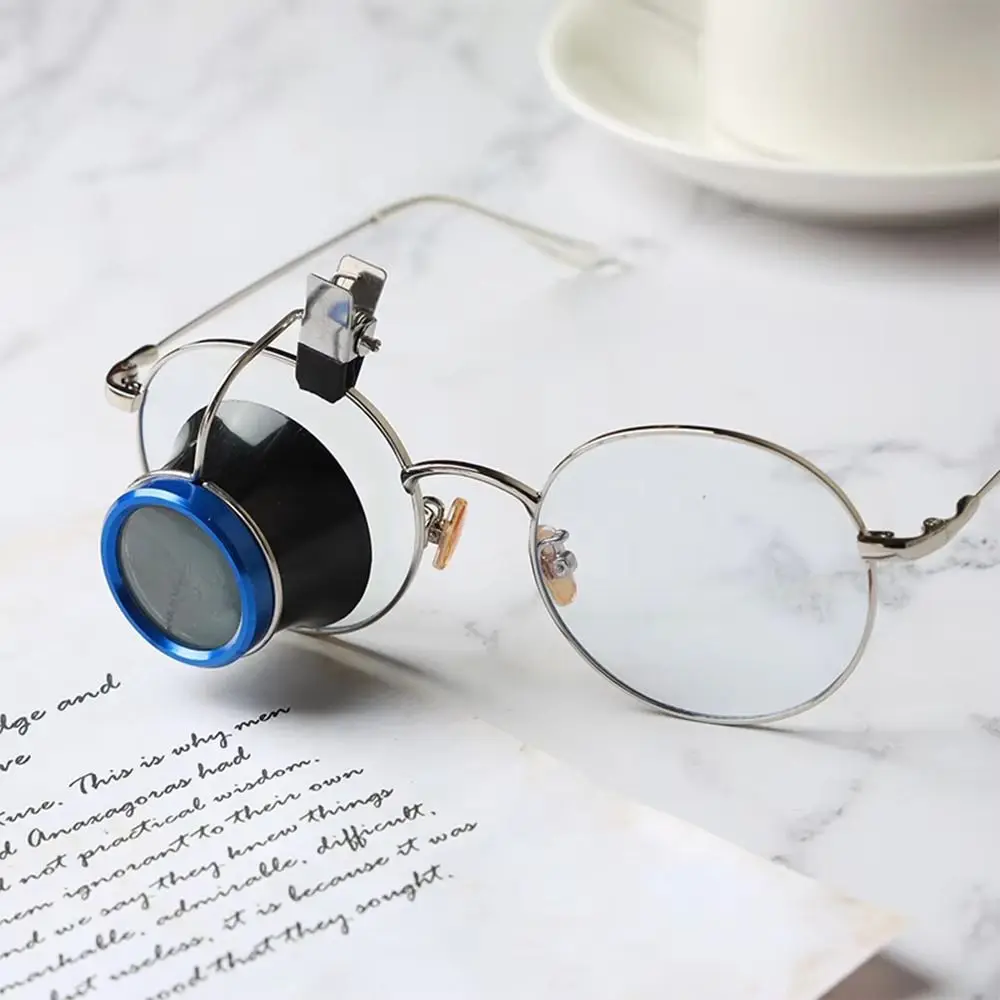 

Alloy Clip-On Eyeglass Magnifier Portable Eyepiece Magnifying Lens Adjustable Magnifying Lens Clip-On Eye Loupe