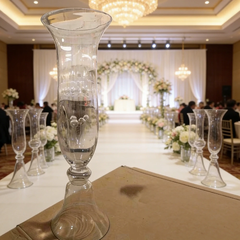 4pcs f30High 80cm  Clear glass Cylinder Flower Vase for Centerpiece Tabletop Flower Stand for Wedding Decoration