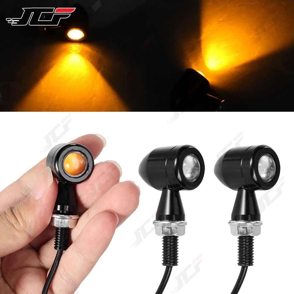 Mini Motorcycle LED Turn Signal Light Bullet Flasher clignotant moto led 12V For Cafe Racer Bobber Kawasaki Suzuki Yamaha