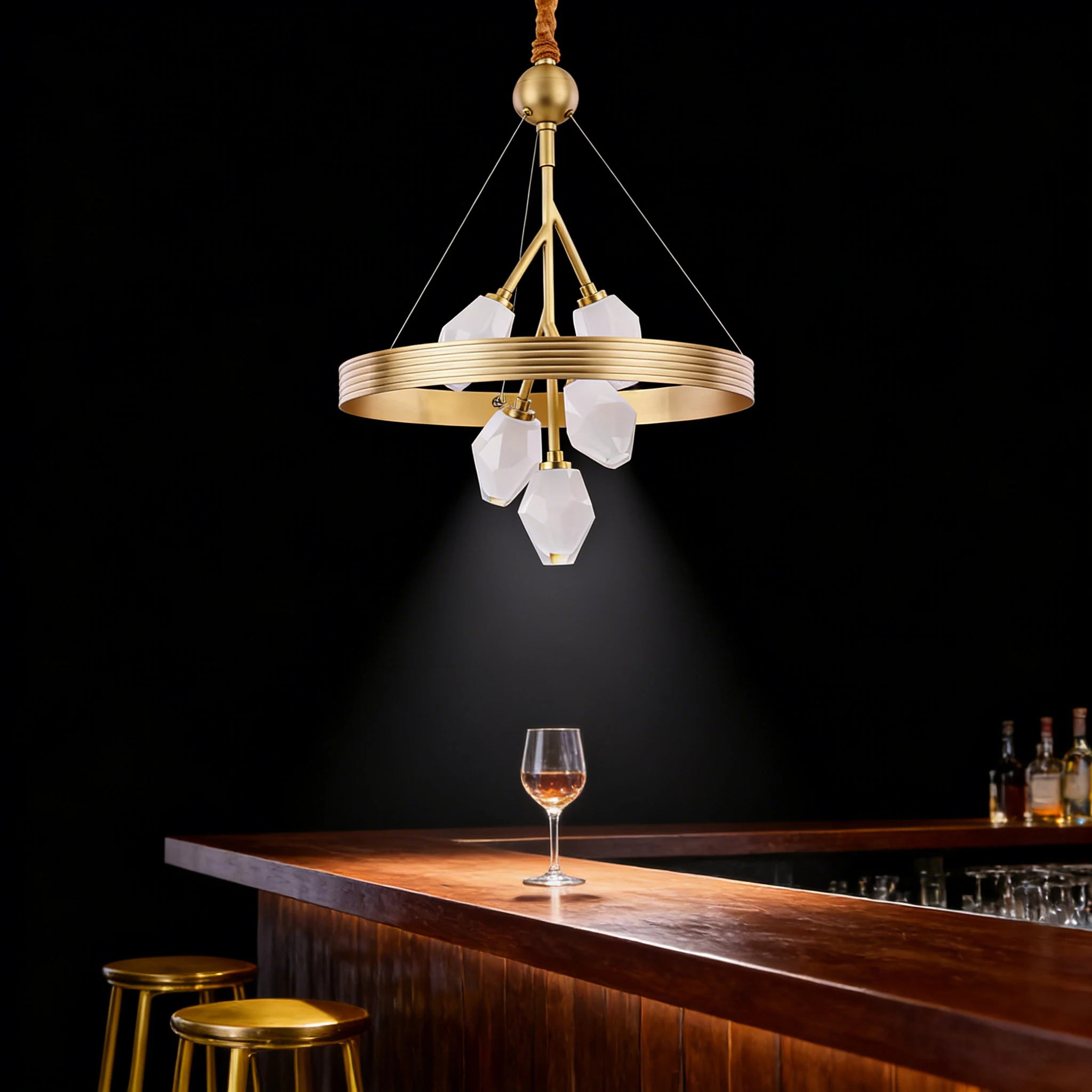 REVEN Customizable Modern Pendant Lamp 2026 Designer Dimmable Luster Chandelier Glass Brass for Living Room Dining Room