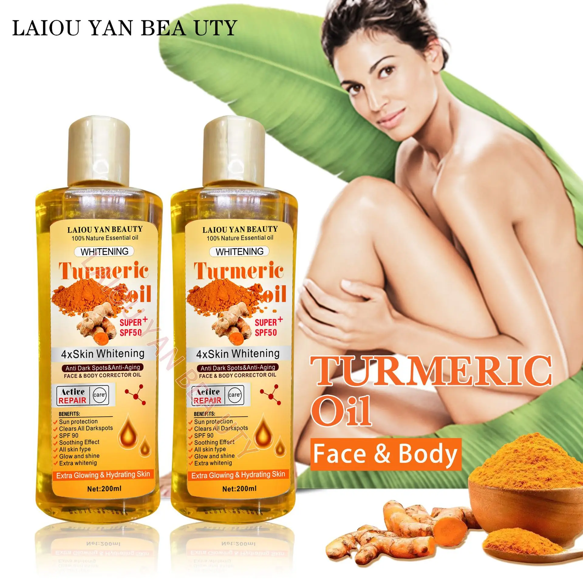 

Moroccan Turmeric Serum Facial Body Massage Essential Oil Whitening Repair Skin SPA Moisturizing Plant Oil Burner Anti Wrinkle