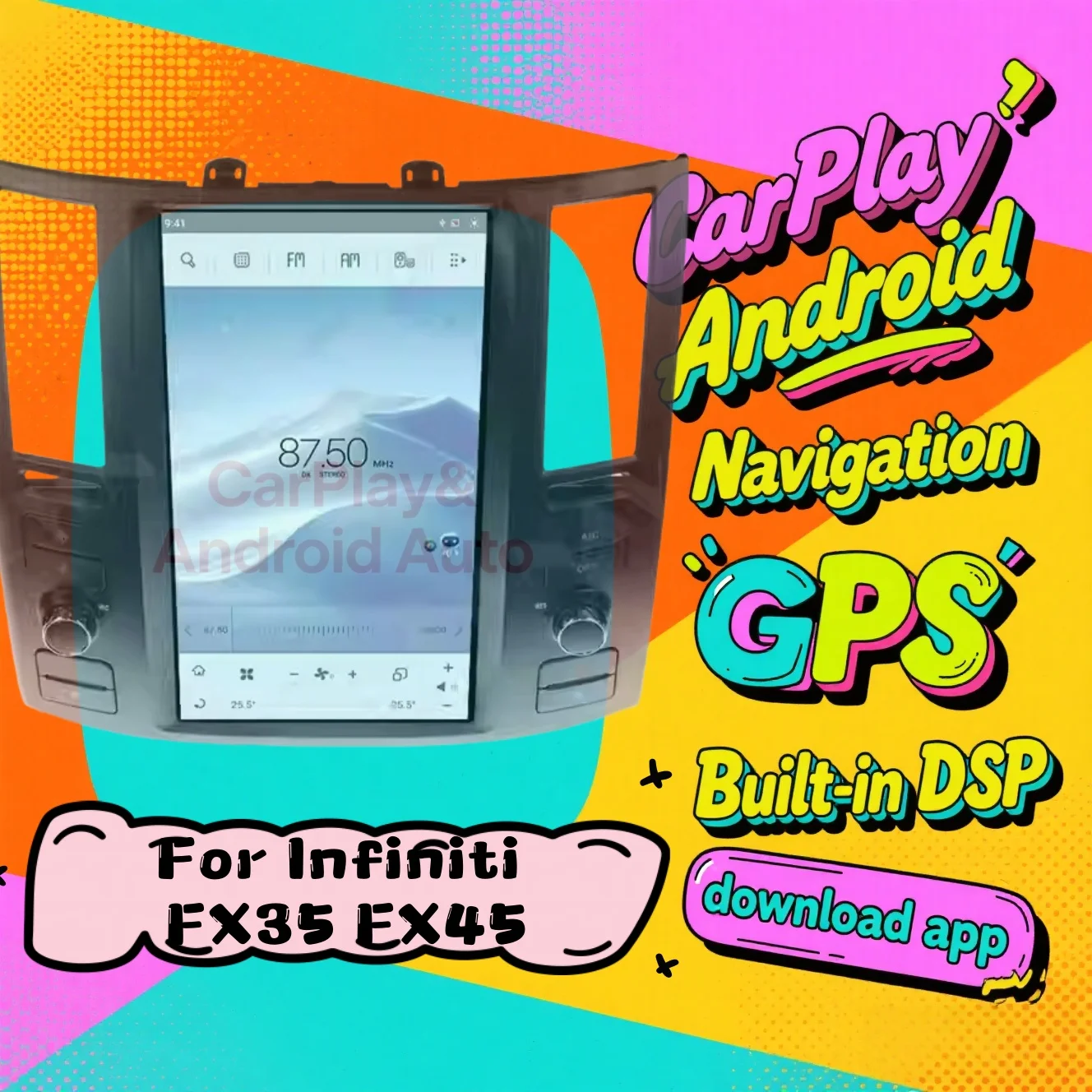 12+256GB Style Screen For Infiniti FX FX25 FX35 FX45 2003-2007 2008 Android Car Radio Multimedia DVD Player Stereo Carplay Navig