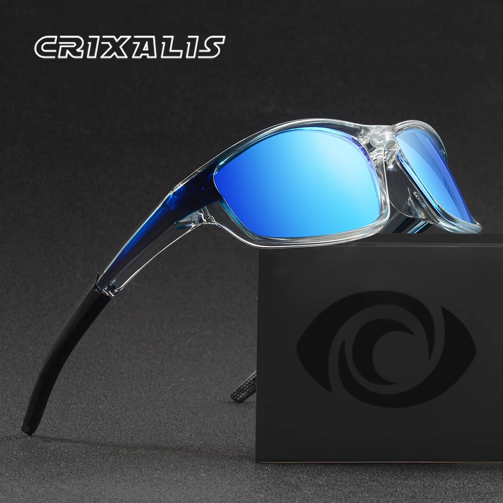 CRIXALIS Sonnenbrille für Herren, Vintage-Sport, Designer, Spiegel, Klettern, Camping, Outdoor, Herren-Sonnenbrille, UV400-Schatten