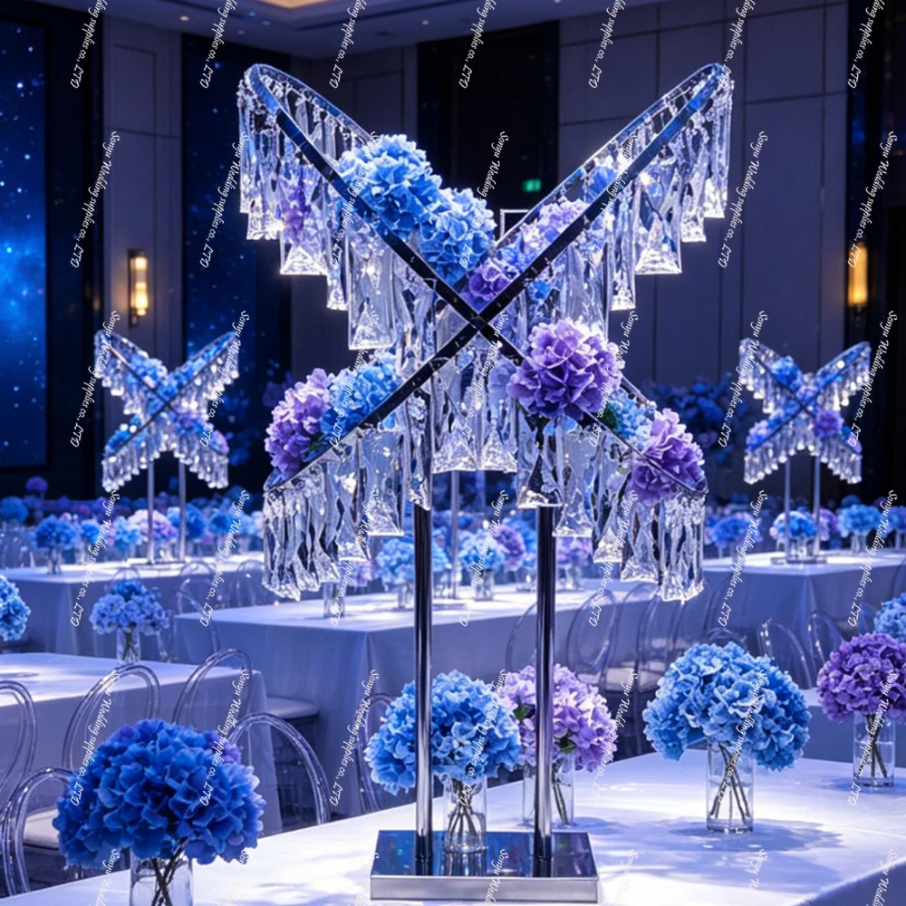 3-10ps)90cm-120cm)Acrylic Cylindrical Vase Art Deco Design Luxury Professional Tabletop Wedding Flower Arrangements stand