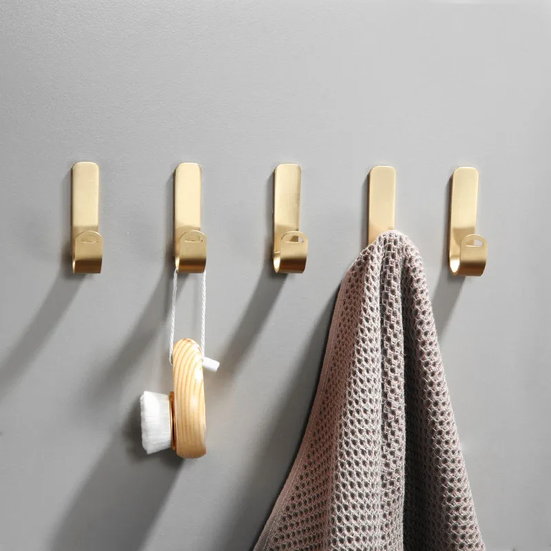 Multi-Purpose Brass Wall Hook Behind-door Key Cloth Hanger Bathroom Robe Towel Holder Rack Kitchen Hardware