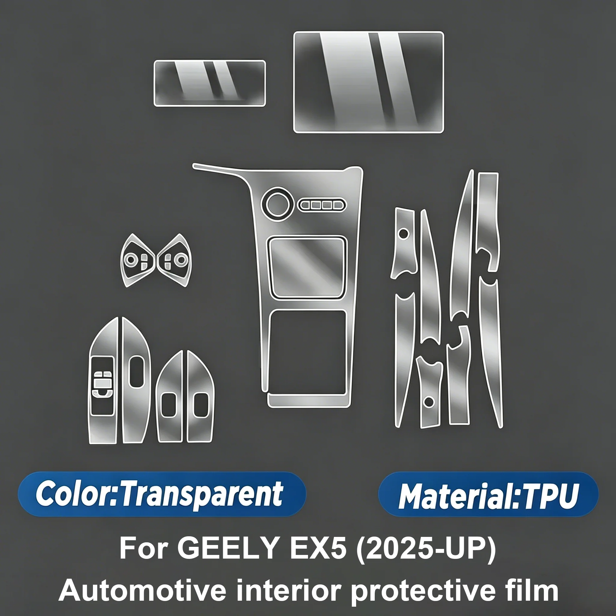 

TPU Film For Geely EX5 E5 2025-2026 Center Console TPU Protective Film Interior Screen Protector Interior Film Transparent TPU