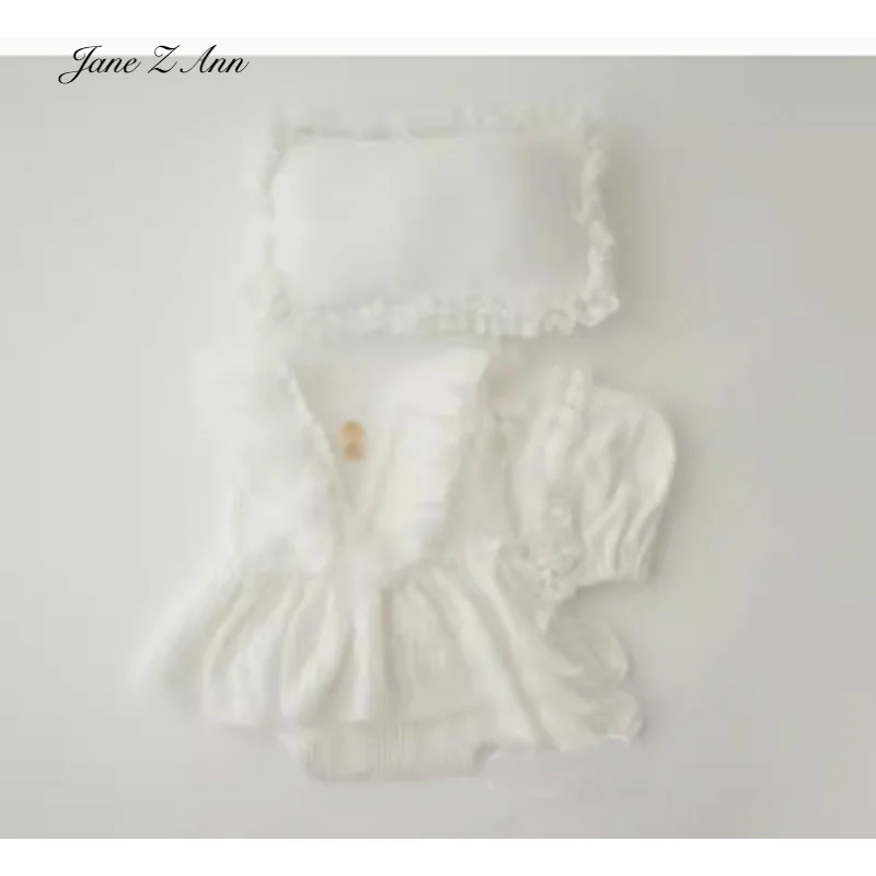 Pit Striped White Lace dress jumpsuit for boy girls posing pillow baby summer infant costume photography studio newborn