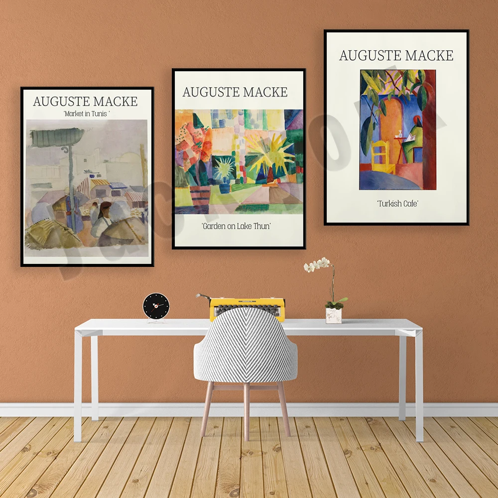 Auguste Macke Turkish Cafe, Tunisia Auguste Macke Market Wall Decor Art Exhibition Poster Canvas Print