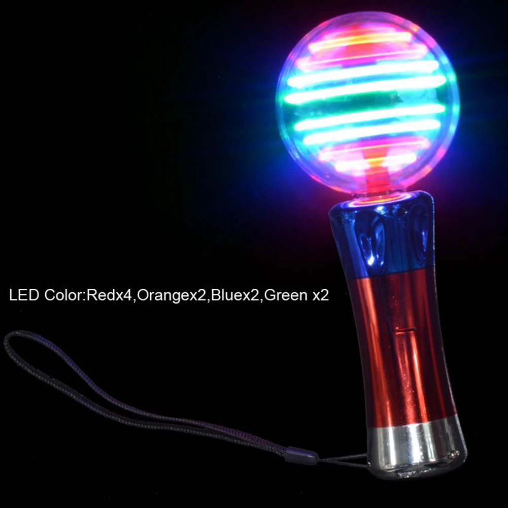 7.8 Inch Thrilling Spinning Light Show Classroom Prizes Light Up Magic Ball Toy Wand Plastic LED Wand Stocking Stuffers for Kids