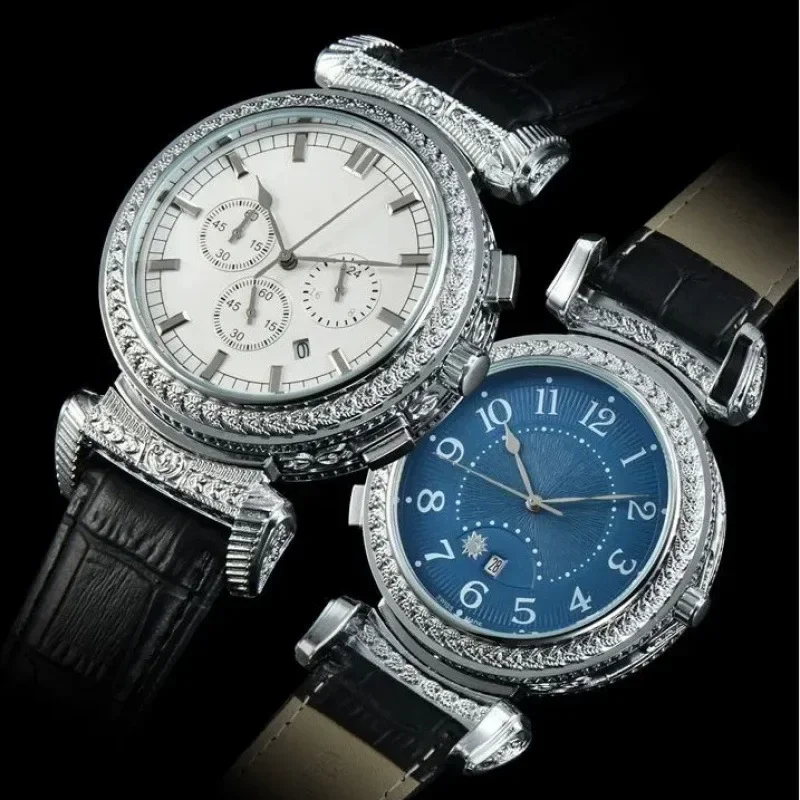 2025年高級ブランド多機能クロノグラフクォーツ腕時計 メンズ スポーツ防水レザーストラップ ファッションメンズ腕時計 AAA+