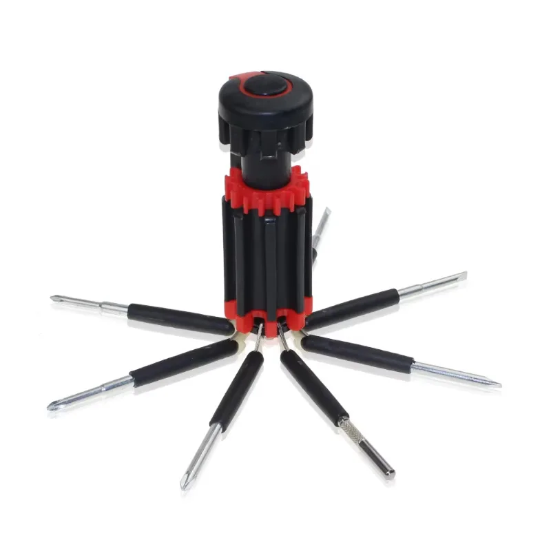 8 In 1 Portable Screwdriver Set With 6 LED Light Cross Flathead Screw Driver Multifunction DIY Professional Repair Hand Tools