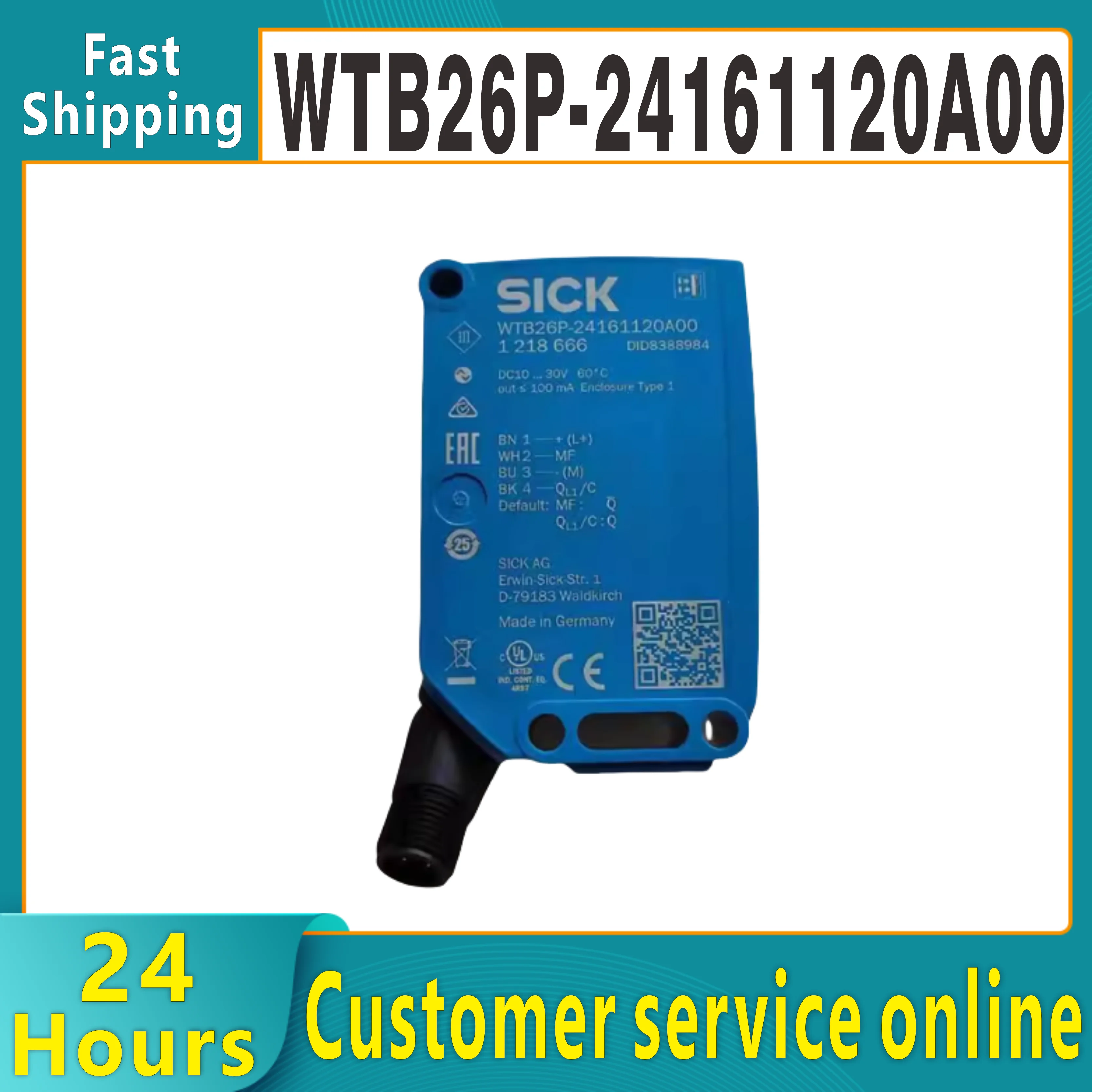 Original SICK photoelectric sensor WTB26P-24161120A00 reflective photoelectric sensor