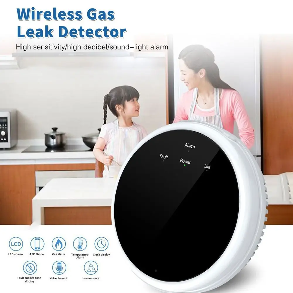 Optional Use WiFi Smart Home Smart Household Detector Combustible LPG Gas Alarm Leakage Sensor Natural Gas Sensor
