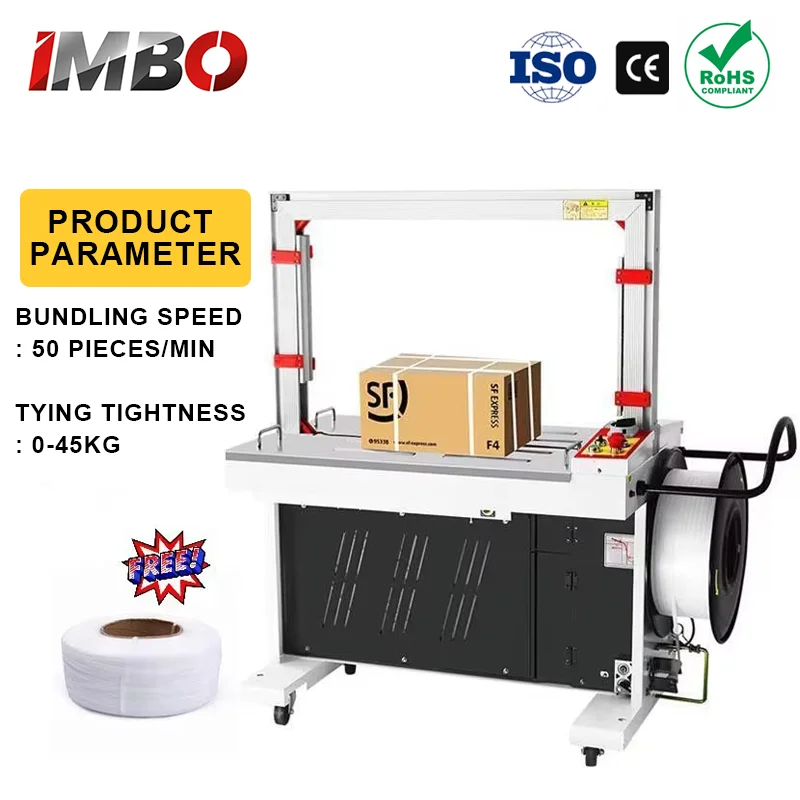 110V/220V Full Automatic Strapping Packing desktop packaging Machine with Emergency Stop for PP Belt Carton Box Packaging