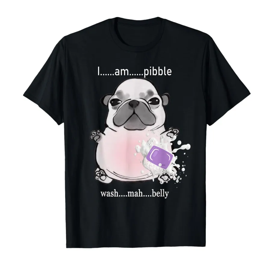 I Am Pibble Wash My Belly Pibble Lustiges Hunde-Hersenrot-T-Shirt für Damen, T-Shirts, kurzärmelige Oberteile, Damenbekleidung, Sommer, Y2K