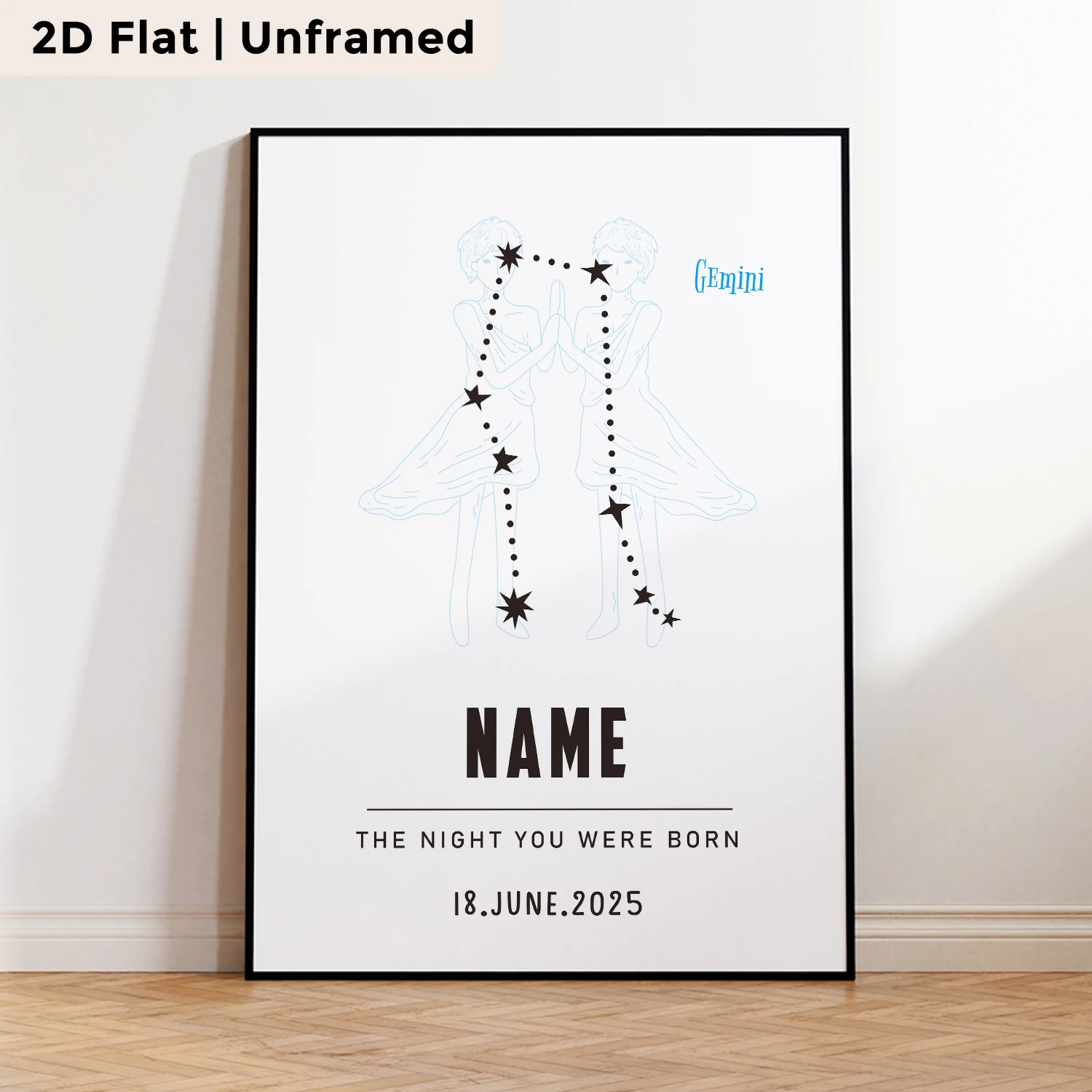 Personalized Custom Name Birth Date Constellation Wall Art Print Picture Canvas Poster Painting For Living Room Home Decor Gift