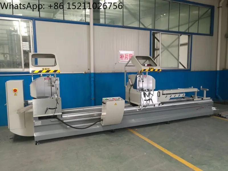 High operate efficiency aluminum double head cutting saw for windows and doors glass machine