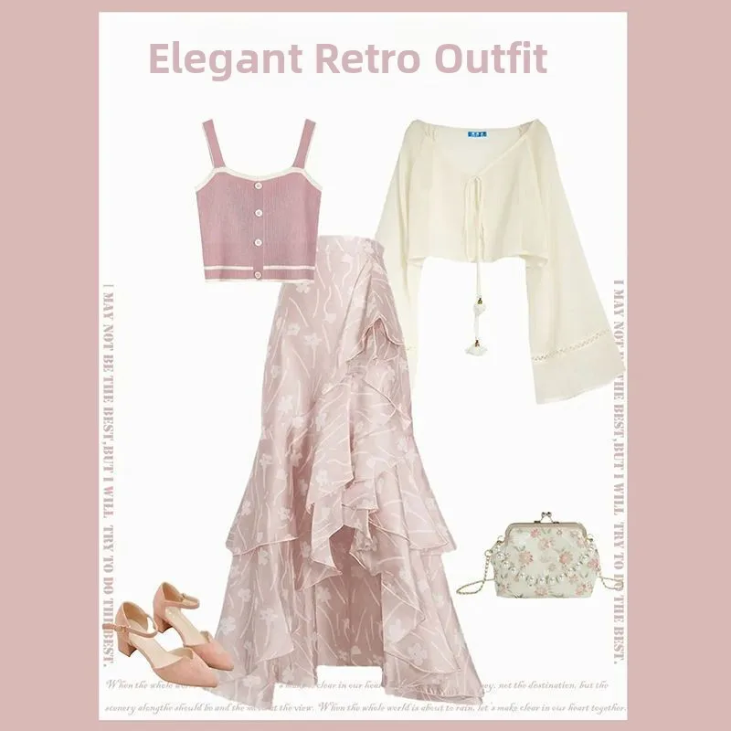 

plus Size Autumn Fashion Skirt High Waist Irregular Hem Long Sleeve V-Neck Slimming Concealing Commute Style Ensemble Set