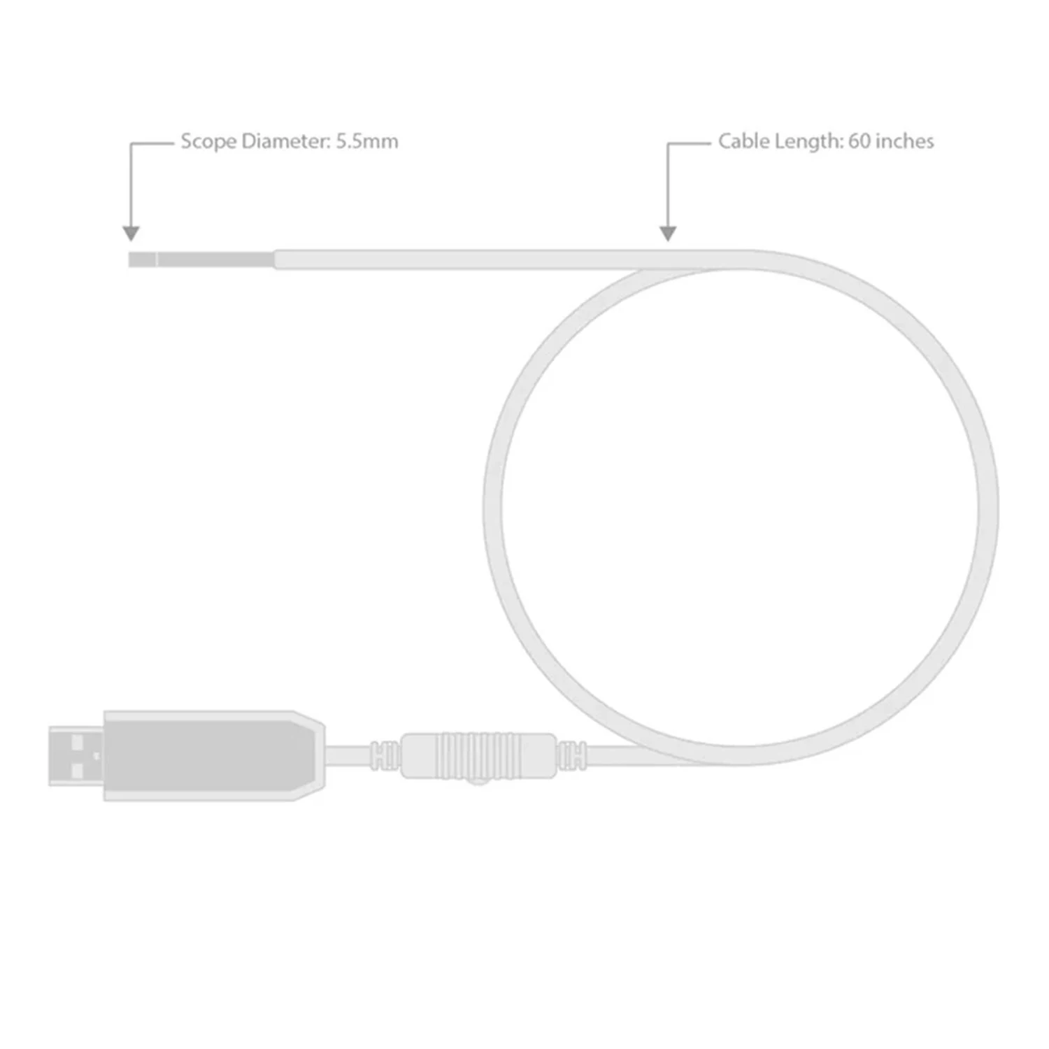 THINKCAR THINKTOOL USB Video Inspection Scope Camera with LED Light Endoscope for Automotive Diagnostic Tool for Pro 60 inch