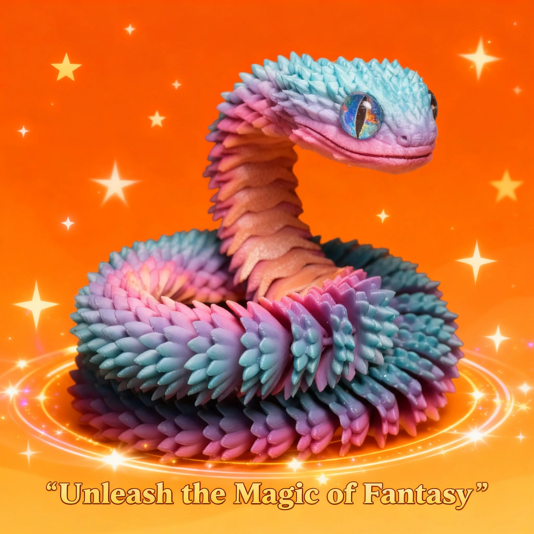 

2026 Realistic 3D Printed Snake Statue Movable Joint Fidget Toy Simulation Animal Model Snake Year Desk Ornament Gift