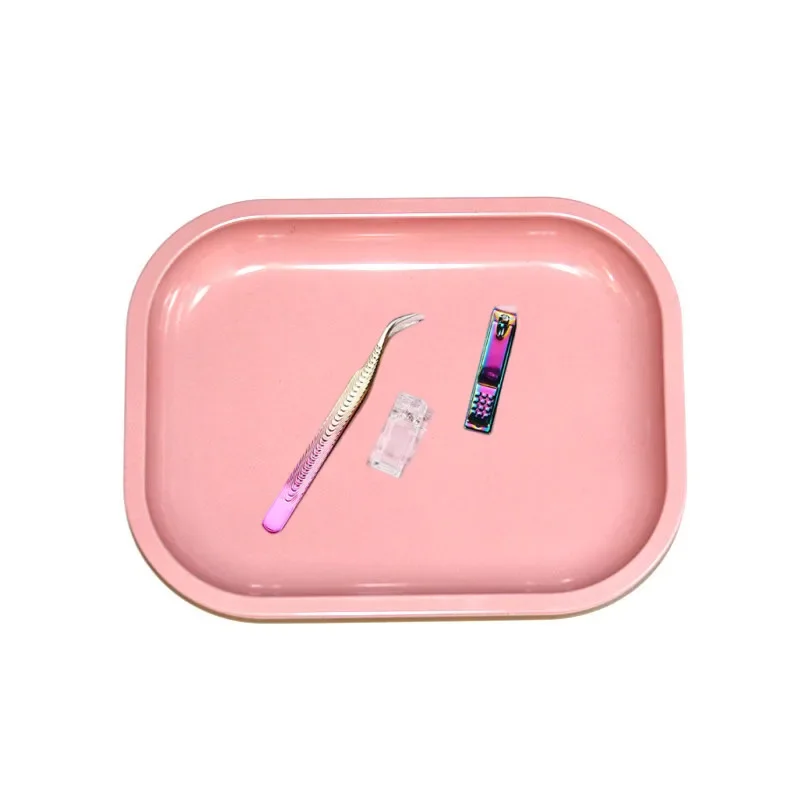 1PC Large Metal Nail Art Nail Art Scissors Tweezers Storage Tray Equipment False Nails Tool Manicure Working Operation Plate