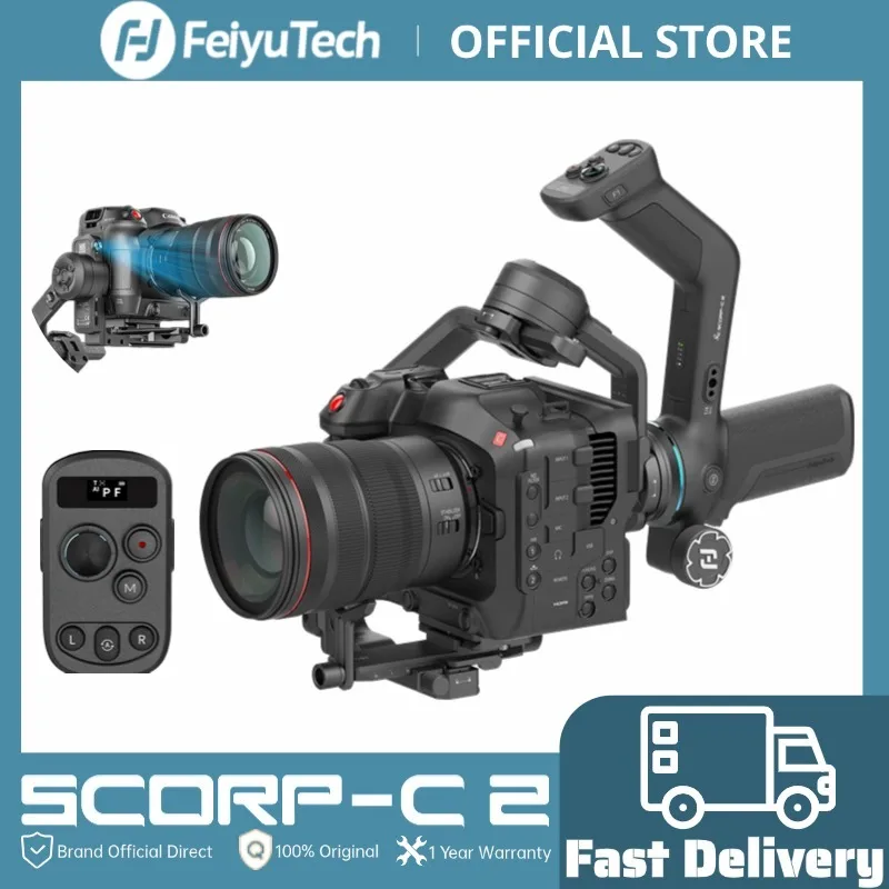 FeiyuTech Official SCORP-C 2 Gimbal Stabilizer for DSLR/Mirrorless AI Tracking Vertical Shooting 3.5kg Payload Plastic
