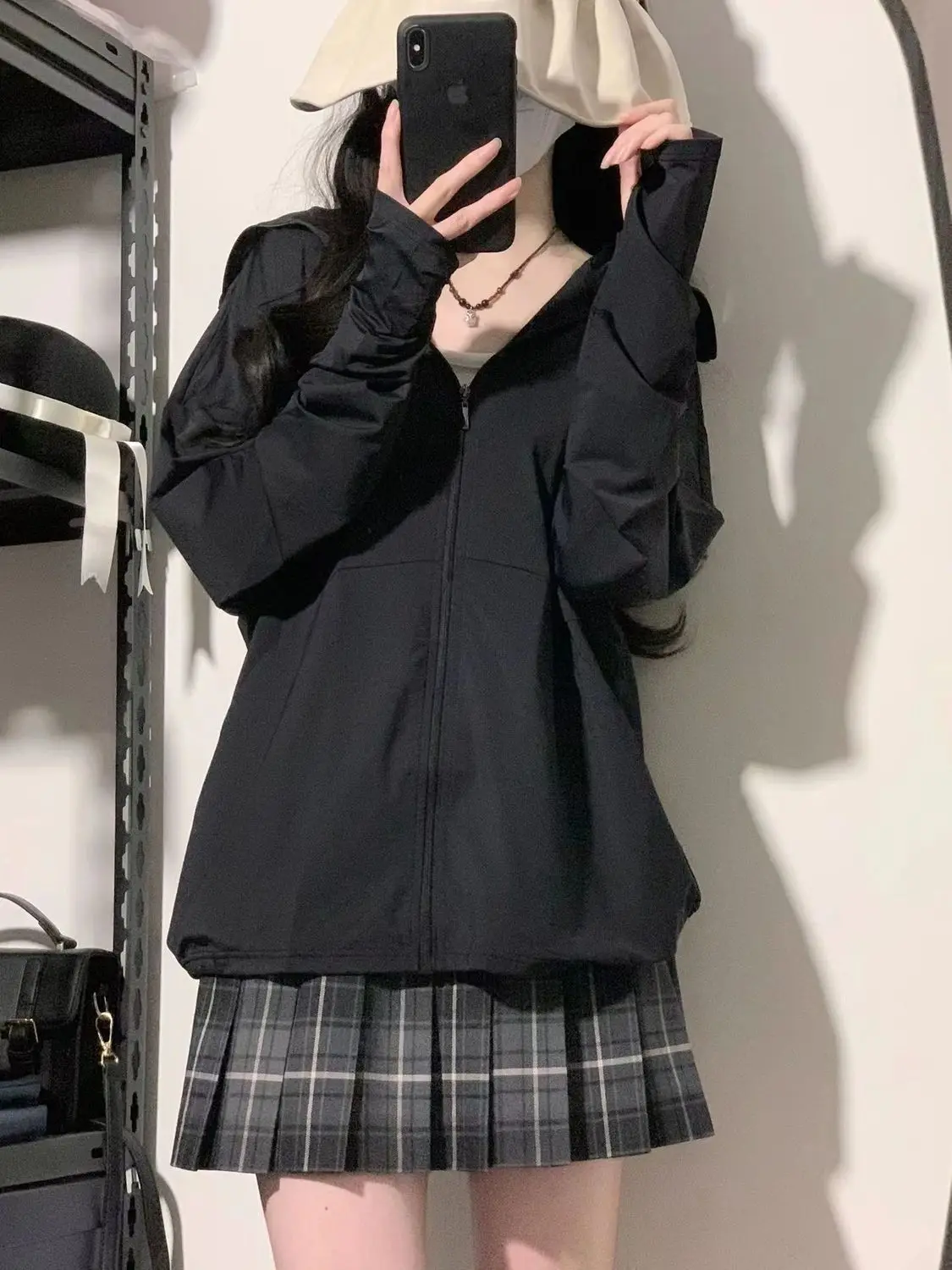 

Trendy Thin Sunscreen Jacket 2025 Spring/Autumn New Hooded Casual Loose Fit Single LayerWomen's Fashionable Outerwear