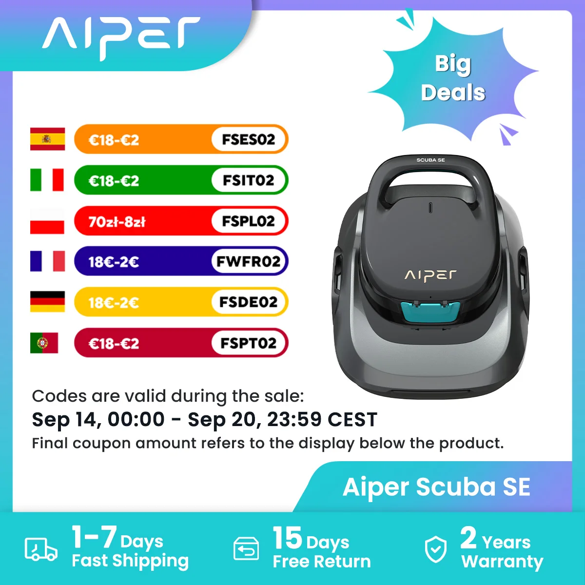 Robot de piscina IPER reacondicionado, aspiradora de piscina inalámbrica, 90 minutos de autonomía, limpieza automática con función de estacionamiento automático, limpiador de piscinas compacto y ligero, ideal para piscinas elevadas.