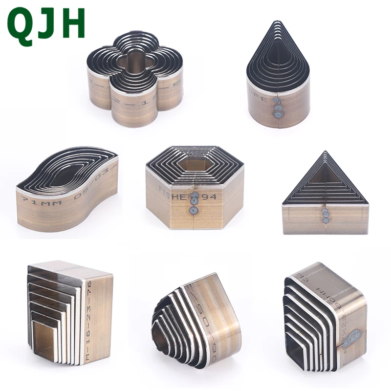 7PCS Leather Cutter Mould Round Bell Shaped Square Mould Cutter Mould Cutting Punching Tool Leather Process Punching Mould