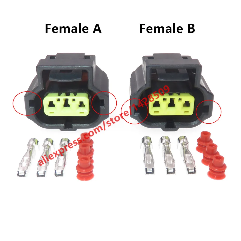 1 Set Tyco Amp 3 Pin  For Ford Alternator Three Lead Wiring Pigtail 1U2Z-14S411-TA Wire Connector 184032-1 184034-1 184311-1