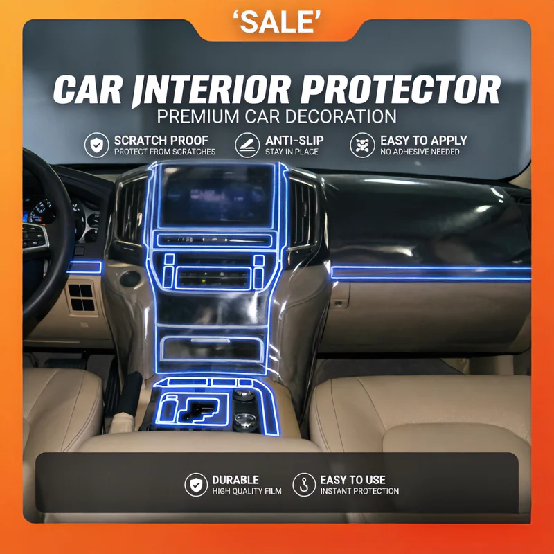 For 2020 Land Cruiser modified interior film center console gear shift protection film transparent film