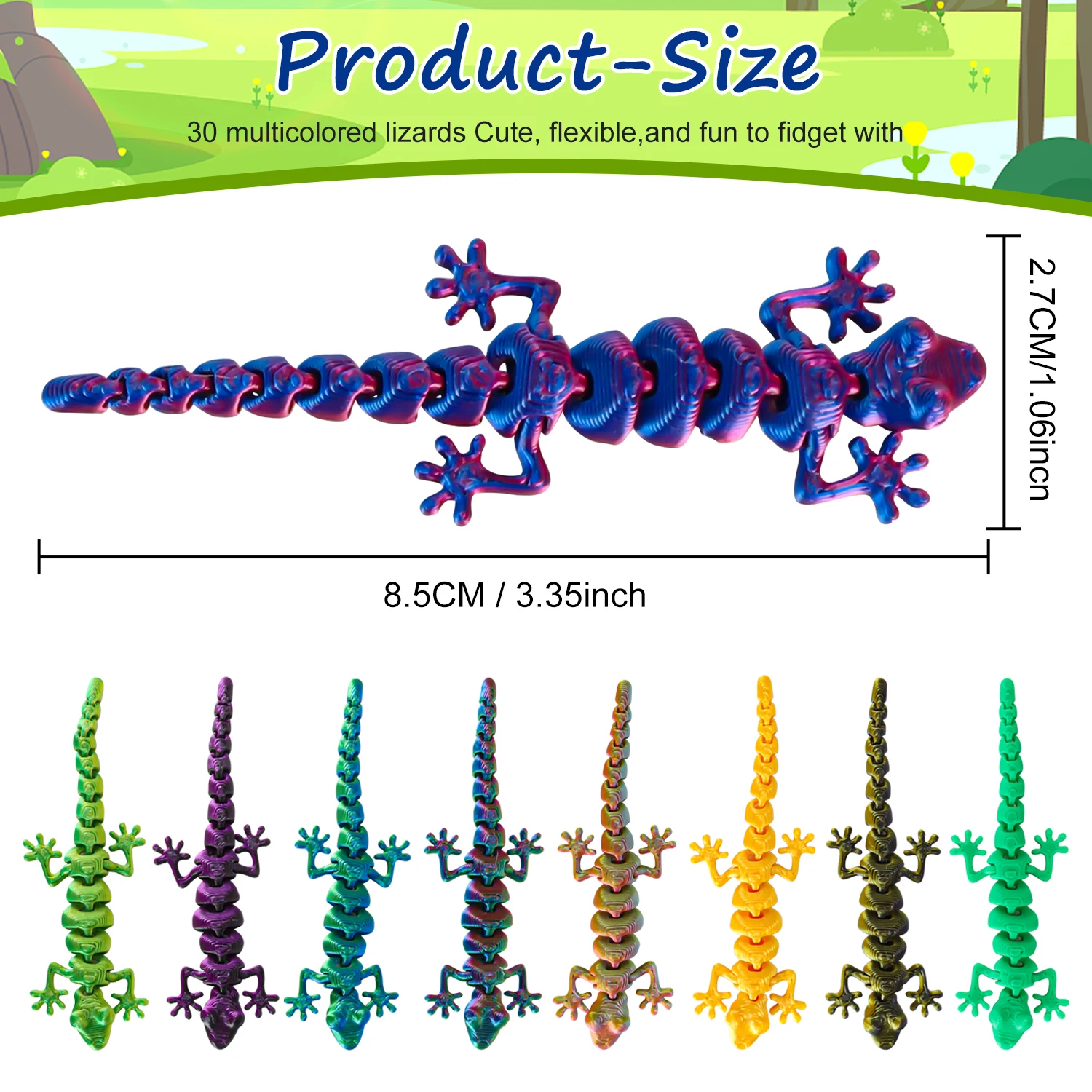 30PCS 3D Printed Gecko with Mo - 3D Printing Lizard review and price