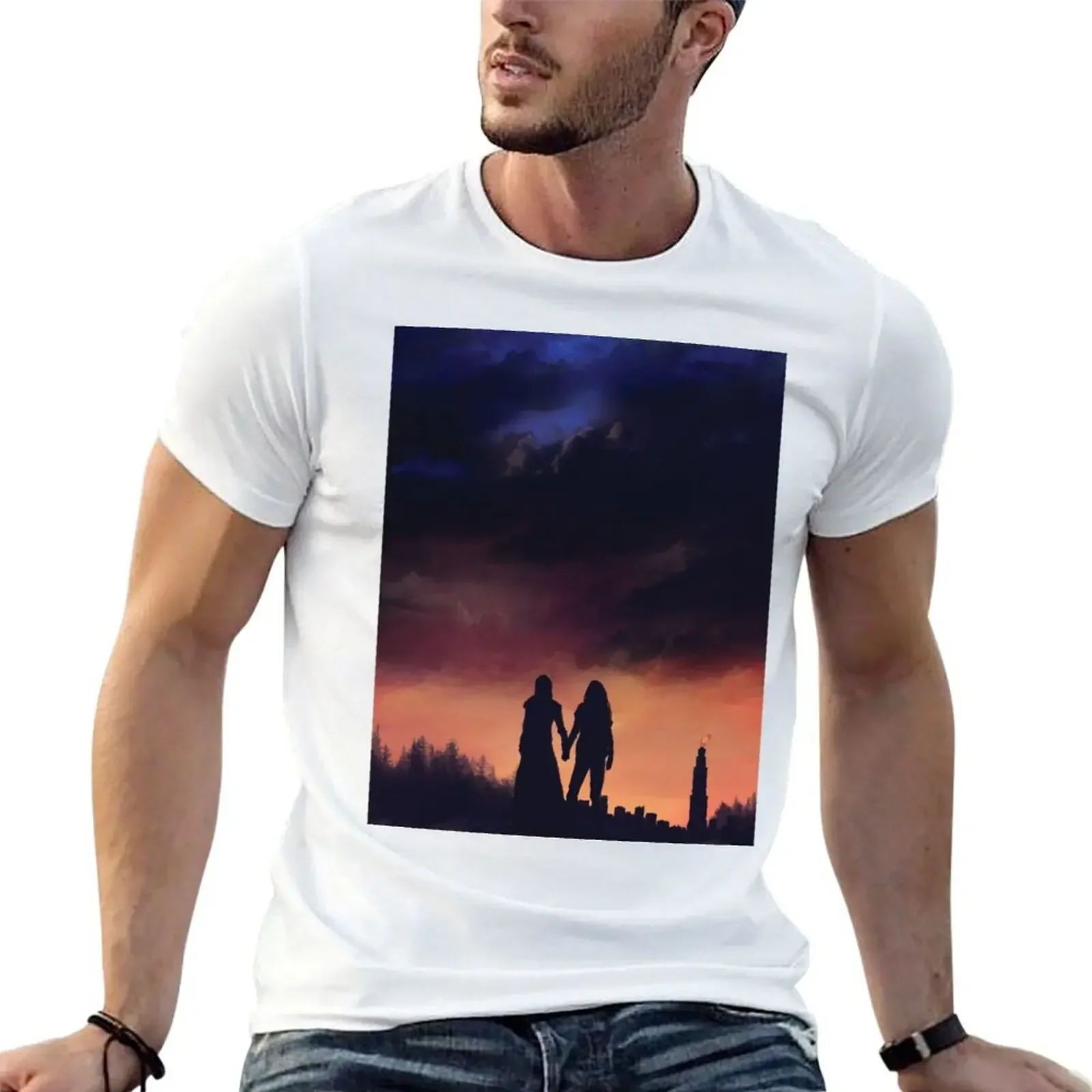 Earth meets the Sky T-Shirt tops tees customs big and tall t shirts for men