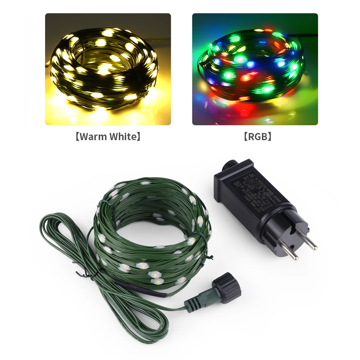8 Mode Fairy LED String Lights Green Wire Lamp Chain Waterproof Green Garland Christmas Party Tree Decor 10M/20M/30M/50M/100M